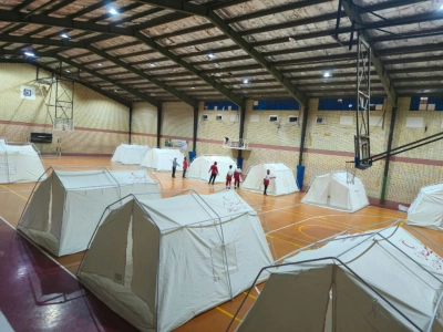 برپایی ۶ کمپ اسکان اضطراری هلال‌احمر هرمزگان